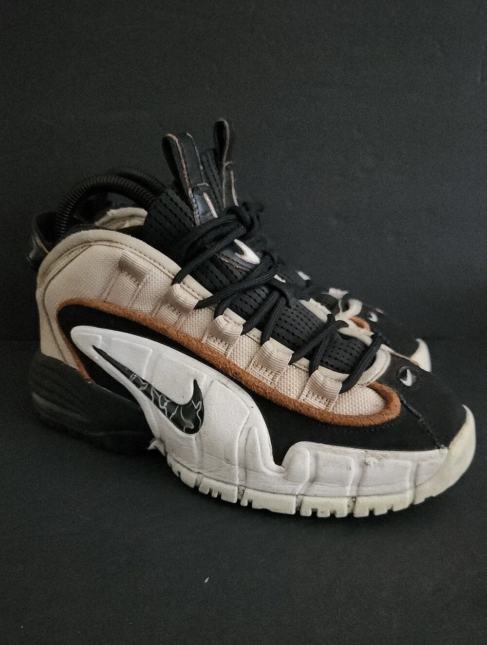 Nike Air Penny 1 Retro Basketball Shoes Black Tan Hardaway Size 5Y